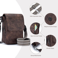 Poiugoya Small Crossbody Trendy Leather Bag for Women