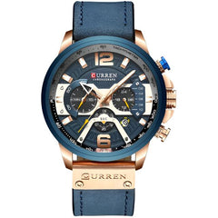 Military Leather Chronograph Wristwatch for Men