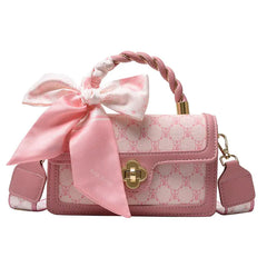 Classic Women's Stylish Printed Messenger Bag with Silk Scarf