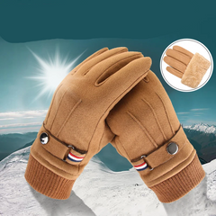 Men's Touch Screen Winter Suede Warm Split Finger Gloves