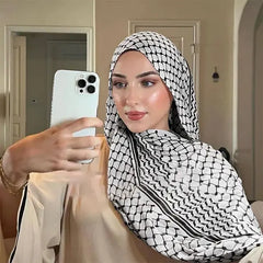 Women's Plaid Print Hijab Scarf