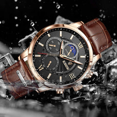 Leather Men Quartz Sophisticated Luxury Watch
