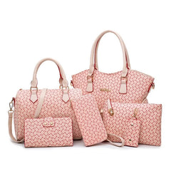 Women's Elegant Fashion 6-Piece Leather Handbag Set
