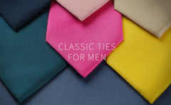 HISDERN Men's Solid Color Satin Silk Formal Necktie with Pocket Square Set