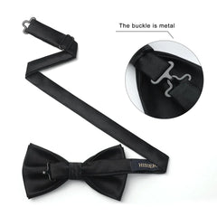 HISDERN Pretied Classic Formal Adjustable Tuxedo Bow tie for men