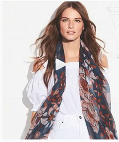 Women's Sartorial Prep Floral Voile Scarf