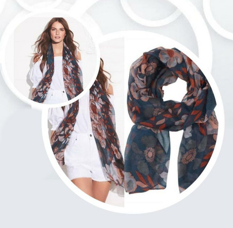 Women's Sartorial Prep Floral Voile Scarf