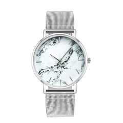 Fashion Mesh Band Creative Marble Effect Women's Luxury Wristwatch