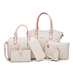 Women's Elegant Fashion 6-Piece Leather Handbag Set