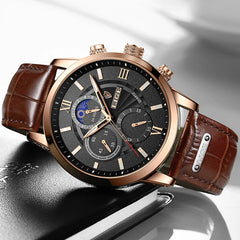 Leather Men Quartz Sophisticated Luxury Watch