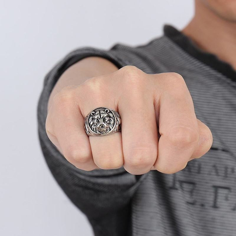 Men's Lion Head Ring
