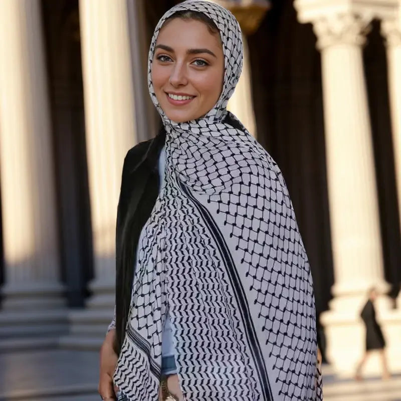 Women's Plaid Print Hijab Scarf
