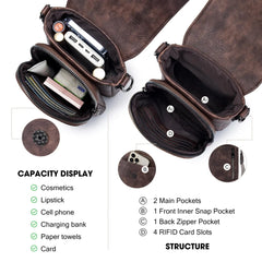 Poiugoya Small Crossbody Trendy Leather Bag for Women