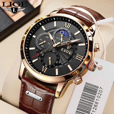 Leather Men Quartz Sophisticated Luxury Watch