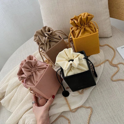 Fashion Drawstring Bucket Purse Bag