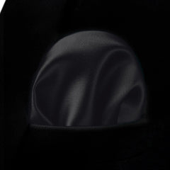 HISDERN Men's Solid Color Formal Satin Necktie and Pocket Square Set