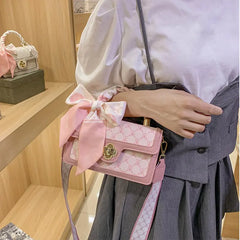 Classic Women's Stylish Printed Messenger Bag with Silk Scarf