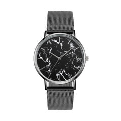 Fashion Mesh Band Creative Marble Effect Women's Luxury Wristwatch