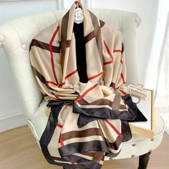 Women's Luxury Design Silk Print Scarf