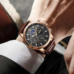 Leather Men Quartz Sophisticated Luxury Watch
